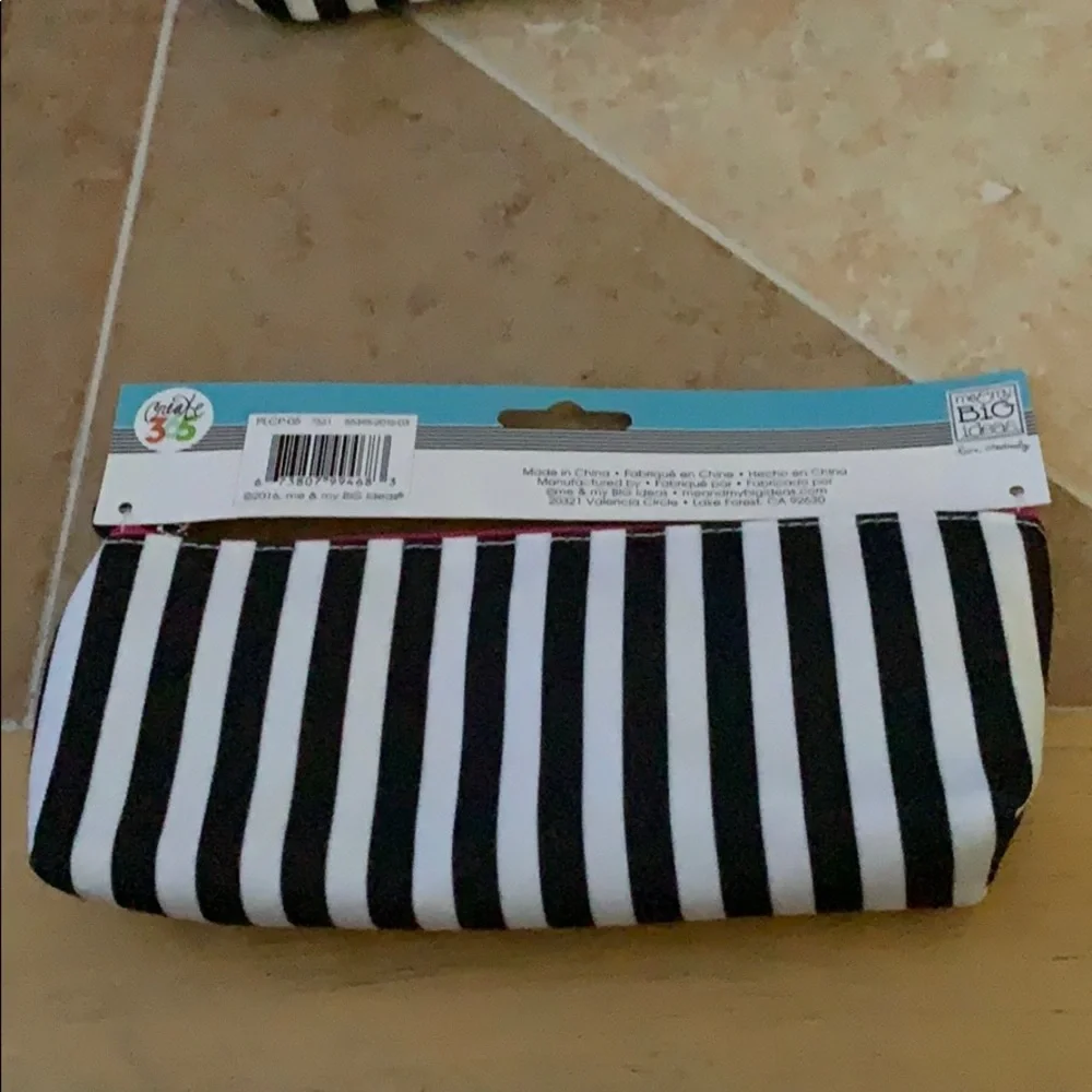 Planner Basics Graphic White & Black Striped Case / Pouch.